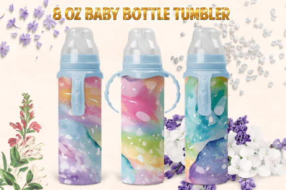 Download Rainbow Papers Watercolor 8ozBabyBottle - Rainbow papers Collection