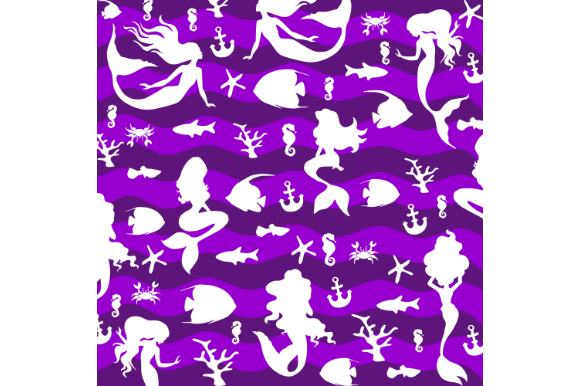 Download Mermaid Pattern, Mermaid Digital Paper - Mermaid digital paper Collection