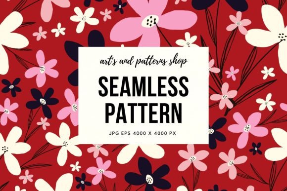 Download Red Pattern with Flowers - Red Collection