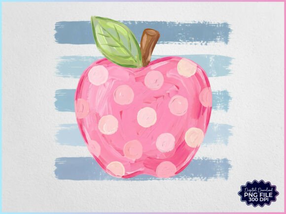 Download Preppy Textured Back to School Apple PNG - Red Collection