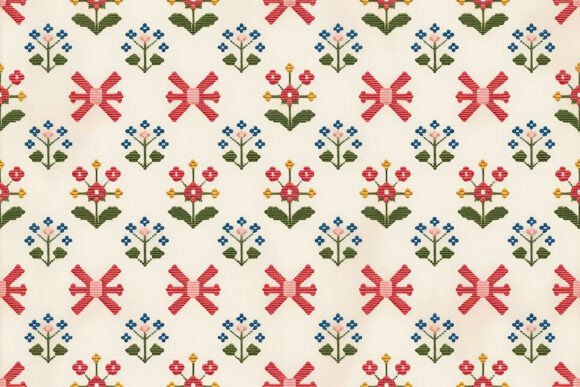 Download Folk Art Red Floral Paper Pattern Design - Red Collection