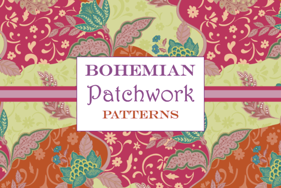 Download Bohemian Patchwork Multi Colored Pattern - Red Collection