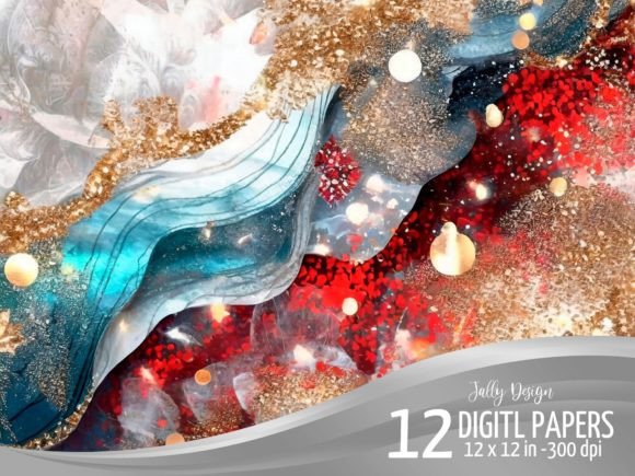 Download Red and Blue Alcohol Ink Digital Paper - Red Collection
