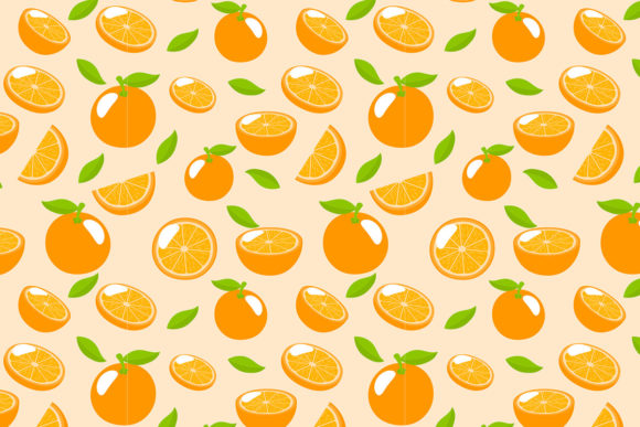 Download Orange Fruit Pattern Design Background - Fruit Collection