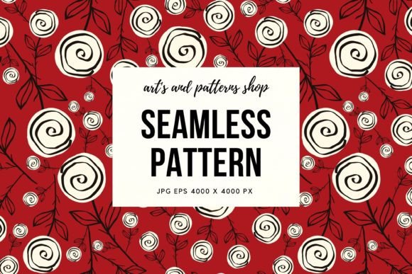 Download Red Pattern with White Roses - Red Collection