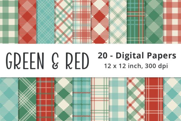 Download Red and Green Plaid Digital Paper - Red Collection