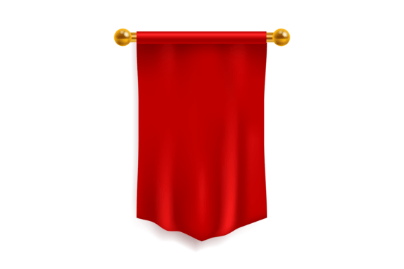 Download Pennant Red. 3d Realistic Textile Flag. - Red Collection