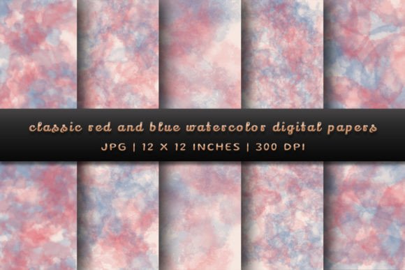 Download Classic Red and Blue Digital Papers - Red Collection