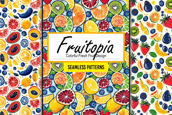 Download Colorful Fresh Fruit Pattern Design Art - Fruit Collection