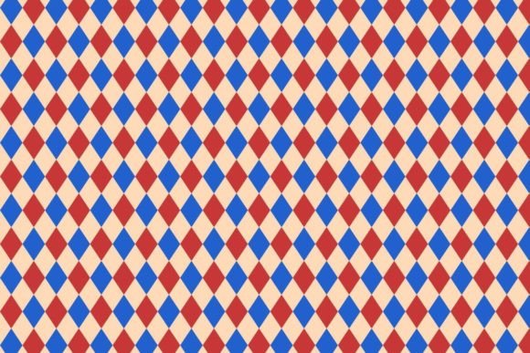 Download Retro Harlequin Red and Blue Pattern - Red Collection