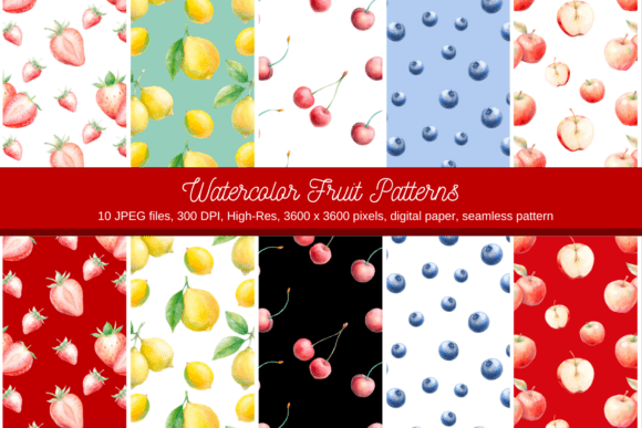 Download Watercolor Fruit Pattern - Fruit Collection