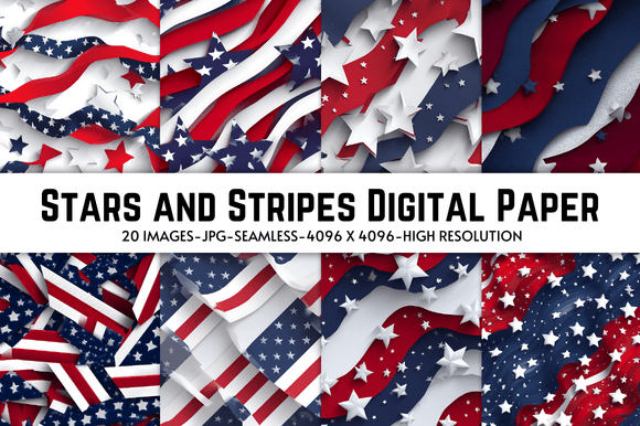 Download Stars and Stripes Digital Paper - Stars and stripes Collection
