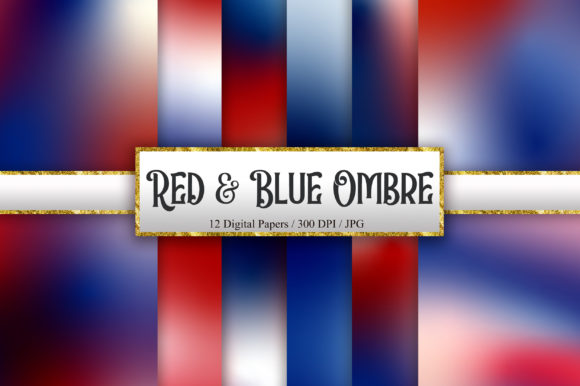 Download Red and Blue Ombre Digital Papers - Red Collection