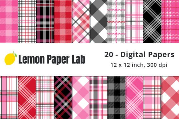 Download Pink, Red, Black and White Plaid Papers - Red Collection