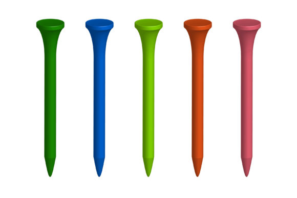 Download Set of 3d Multicolored Golf Ball Tee - Red Collection