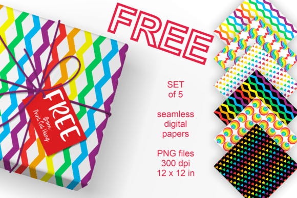 Download Free Pride Rainbow Papers - Set of 6 PNG - Rainbow papers Collection