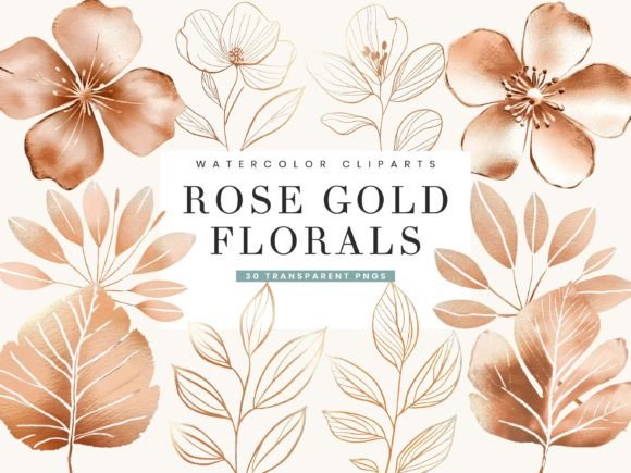 Download Rose Gold Foil Textured Flower Leaves - Red Collection