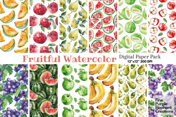 Download Fruit Pattern Watercolor Summer Foodie - Fruit Collection