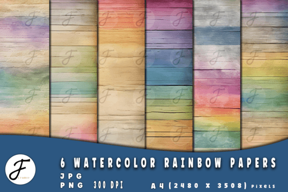 Download Watercolor Rainbow Papers | Set 1 - Rainbow papers Collection