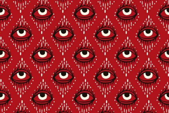 Download Red Pattern with Magical Eyes - Red Collection