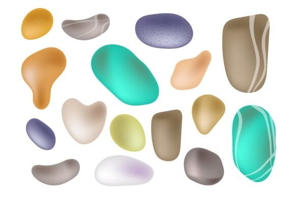 Download Set of Multicolored Sea Stones Collected - Red Collection